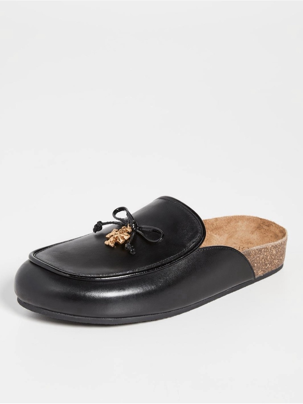 Tory Burch Tory Charm Black Leather Cork Mule Clogs 7 - Picture 4 of 15